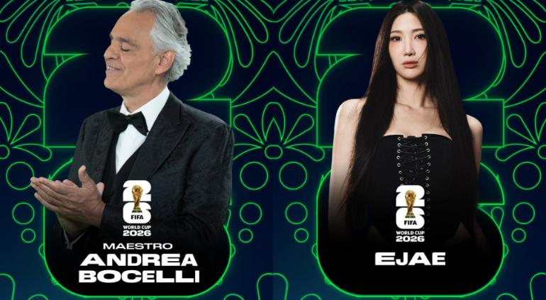Cantarán Andrea Bocelli y Ejae en la ceremonia inaugural del Mundial