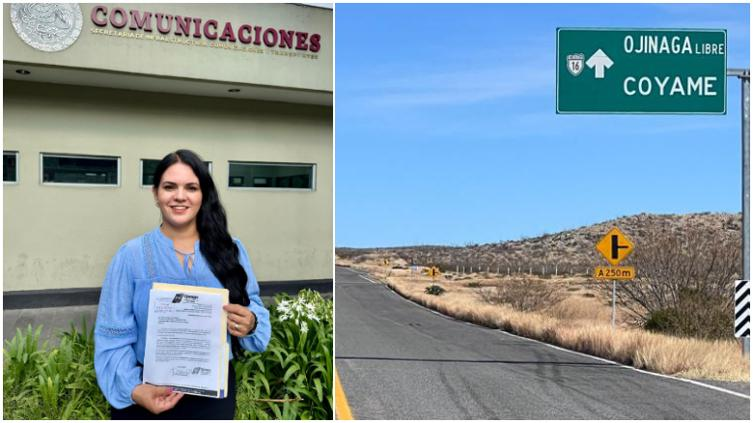 Pide Alcaldesa de Ojinaga en CDMX que reparen carretera a Chihuahua