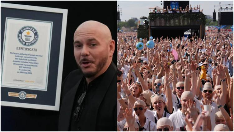 Rompió Pitbull Récord Guinness por más de 22 mil “calvos” en concierto