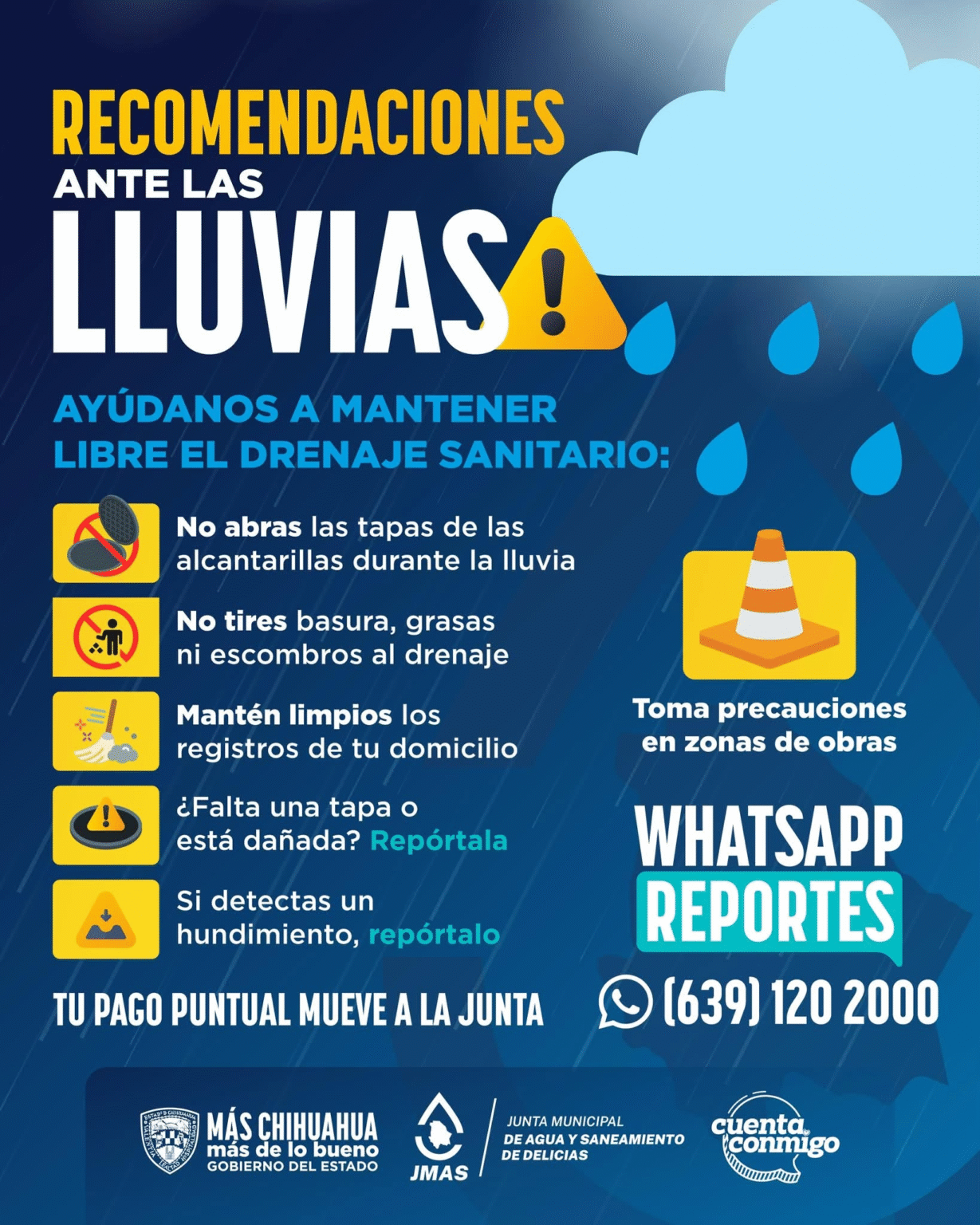 JMAS Delicias llama a extremar precauciones ante obras de rehabilitación en la ciudad